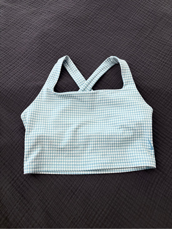 Nike Tops - Nike Light Blue and White Gingham Dri-FIT Top